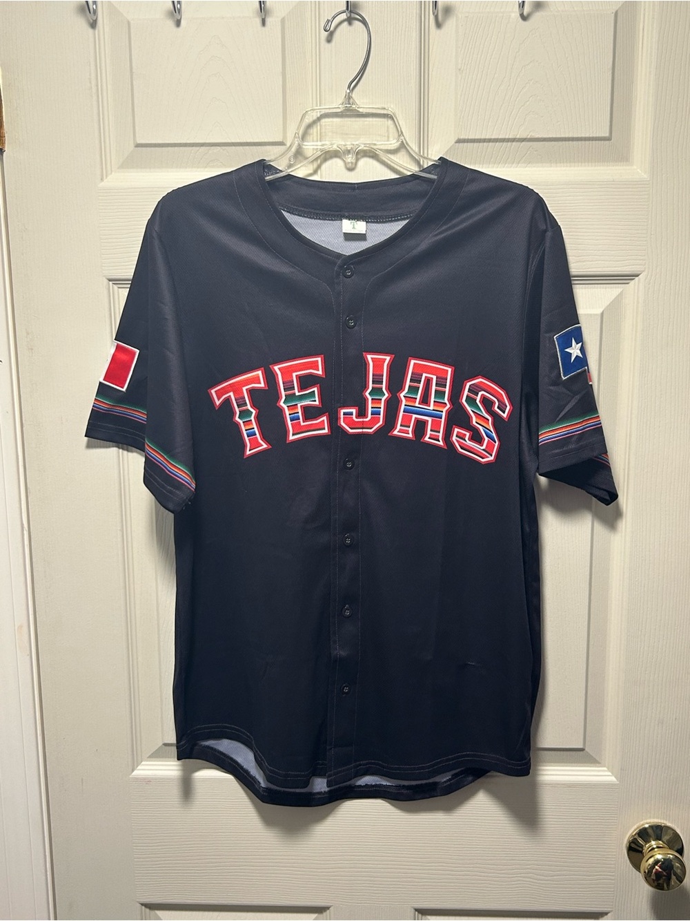 Texas Rangers Tejas Baseball Jersey M Black 2022 Mexican Heritage Night #50 SGA